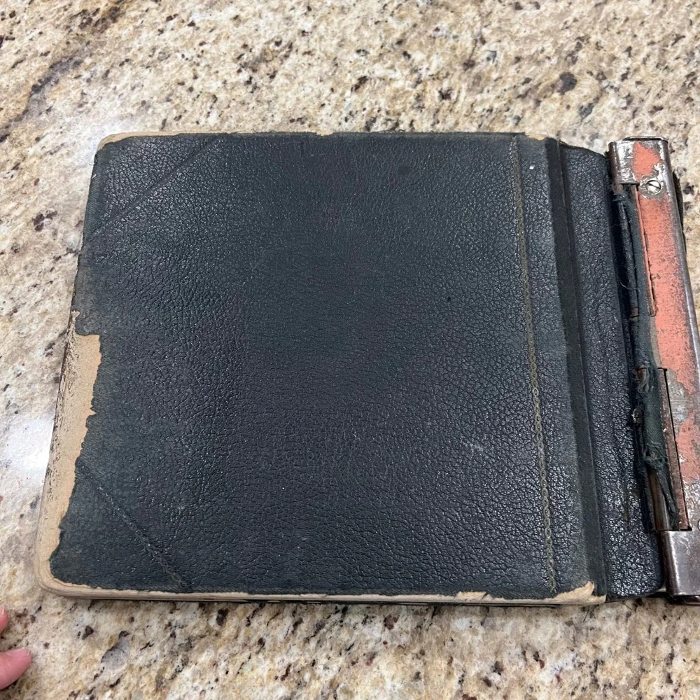 Vintage Wilson Jones Company Ledger Binder Black FauxLeather Metal Locking Spine